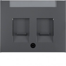 Накладка Berker для суппортов под 2 модуля RJ12/RJ45, антрацит, K.1 (11827006)