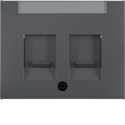 Накладка Berker для суппортов под 2 модуля RJ12/RJ45, антрацит, K.1 (11827006)