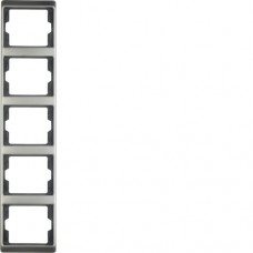 Рамка Berker 5Х нержавіюча сталь, вертикальна, ARSYS (13540004)