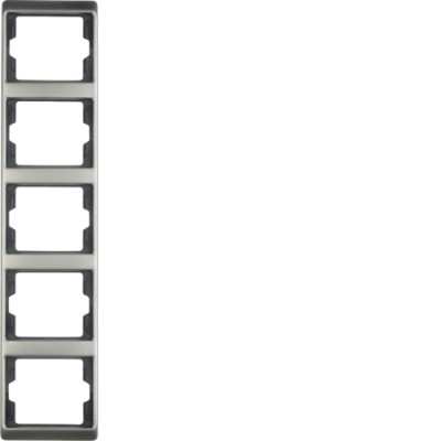 Рамка Berker 5Х нержавіюча сталь, вертикальна, ARSYS (13540004)