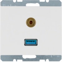 Розетка Berker USB/3.5 мм аудіо, підлогу.білизна, K. 1 (3315397009)