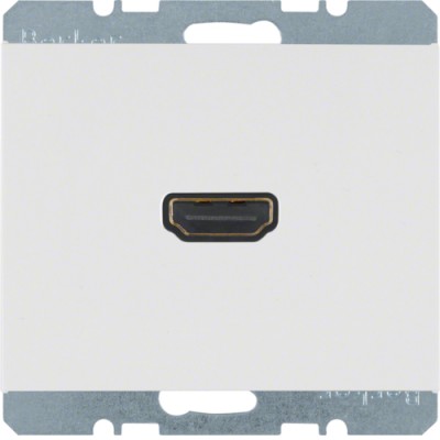 HDMI-Розетка Berker, подключение сзади под углом 90град., пол. белизна, К.1 (3315437009)