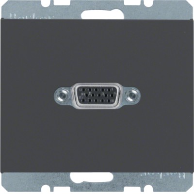 VGA-Розетка Berker с винтовыми клеммами, антрацит, K.1 (3315417006)