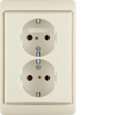 Розетка Berker с з/к двойная, цельная, белая, 16А/250В ARSYS (47530002)