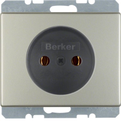 Розетка Berker без з/к, нержавеющая сталь, 16А/250В ARSYS (6161140004)