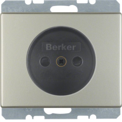 Розетка Berker без з/к, защ.контактов, нержавеющая сталь, 16А/250В ARSYS (6161140104)