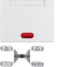 Клавиша Berker 1Х с линзами и полем д/надписи, пол.белизна, ARSYS (14150269)