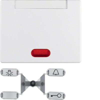 Клавиша Berker 1Х с линзами и полем д/надписи, пол.белизна, ARSYS (14150269)