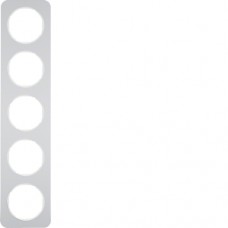 Рамка Berker 5-кратная, алюминий/полярная белизна, R.1 (10152174)