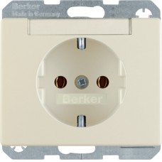 Розетка Berker с з/к с полем д/надписи, белая, 16А/250В ARSYS (47390002)
