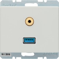 Розетка Berker USB/3.5 мм аудіо, підлогу.білизна, ARSYS (3315390069)