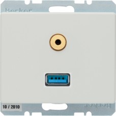 Розетка Berker USB/3.5 мм аудіо, підлогу.білизна, ARSYS (3315390069)