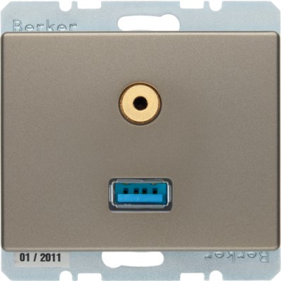 Розетка Berker USB/3.5мм аудио, бронзовый лак, ARSYS (3315399011)