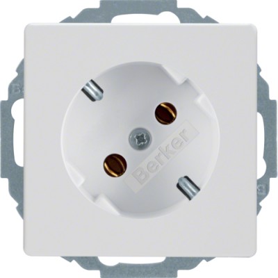 Розетка Berker с з/к с наклоном на 45град., 16А/250В, пол.белизна, Q.х (47276089)