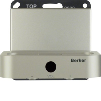 Док-станція Berker для iPod/iPhone, сталевий лак, ARSYS (28830014)