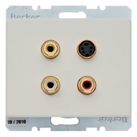 Мультимедійна розетка Berker: тюльпан/S-відео, біла, ARSYS (3315320002)