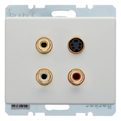 Мультимедійна розетка Berker: тюльпан/S-відео, підлогу.білизна, ARSYS (3315320069)