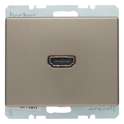 HDMI-Розетка Berker, підключення ззаду під кутом 90град., бронзовий лак, ARSYS (3315439011)