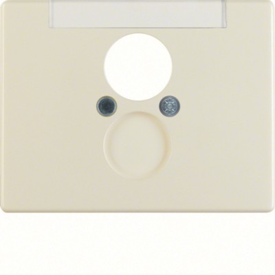 Накладка Berker д/розеток для гучномовців, 2-отвори, поле д/надпису, біла, ARSYS (11850002)