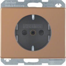 Розетка Berker с з/к, защ.контактов, медь, 16А/250В, ARSYS COPPER MED (47350007)