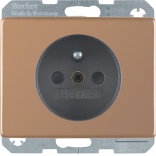 Розетка Berker с центральным з/к с защ.контактов, медь, 16А/250В, ARSYS COPPER MED (6768740007)