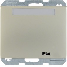 Розетка Berker с з/к, крышка, поле д/надписи, нержавеющая сталь, 16А/250В ARSYS IP44 (47582004)