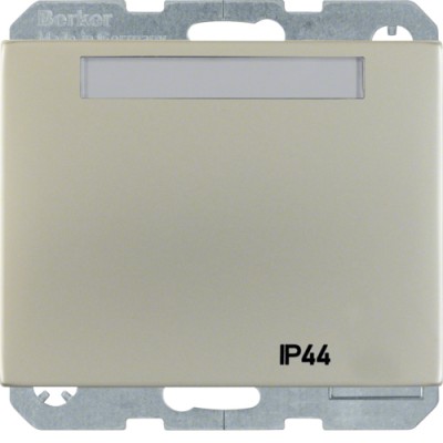 Розетка Berker с з/к, крышка, поле д/надписи, нержавеющая сталь, 16А/250В ARSYS IP44 (47582004)
