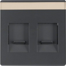 Накладка Berker для суппортов под два модуля RJ12/RJ45, антрацит, Q.х (11816086)