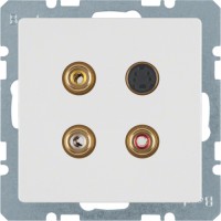 Мультимедийная розетка Berker: тюльпан/S-видео, пол.белизна, Q.х (3315326089)