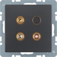 Мультимедийная розетка Berker: тюльпан/S-видео, антрацит, Q.х (3315326086)