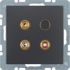 Мультимедійна розетка Berker: тюльпан/S-відео, антрацит, Q. х (3315326086)