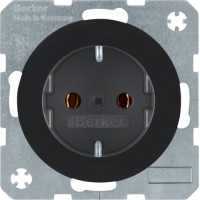 Розетка Berker с з/к, 16А/250В, черная, R.1/R.3 (47432045)