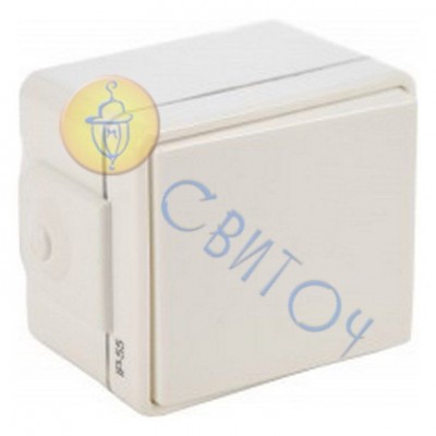 16000502 Вимикач універсальний білий HERMETICA 10А/230В