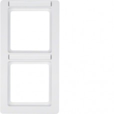 Рамка Berker 2Х вертикальная с полем для надписи, пол.белизна, Q.1 (10126019)