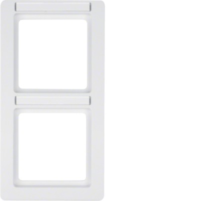 Рамка Berker 2Х вертикальная с полем для надписи, пол.белизна, Q.1 (10126019)