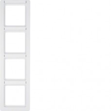 Рамка Berker 4Х вертикальная с полем для надписи, пол.белизна, Q.1 (10146019)