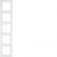 Рамка Berker 5Х вертикальна з полем для напису, підлогу.білизна, Q. 1 (10156019)