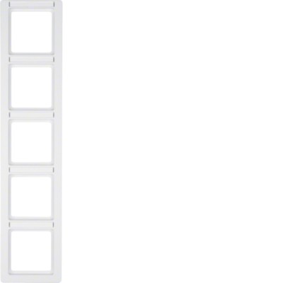 Рамка Berker 5Х вертикальна з полем для напису, підлогу.білизна, Q. 1 (10156019)