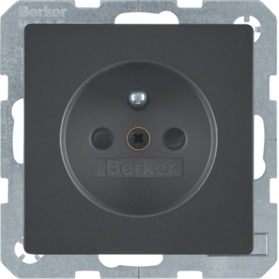 Розетка Berker с центральным з/к с защ.контактов, 16А/250В, антрацит, Q.х (6768766086)