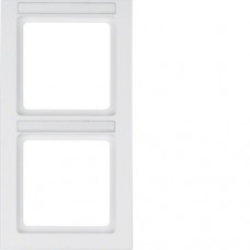 Рамка Berker 2Х вертикальная с полем для надписи, пол.белизна, Q.3 (10526099)