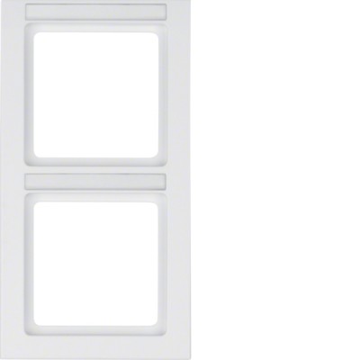 Рамка Berker 2Х вертикальная с полем для надписи, пол.белизна, Q.3 (10526099)