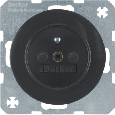 Розетка Berker с центральным з/к с защ.контактов, 16А/250В, черная, R.x (6768762045)
