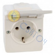 16000302 Розетка з з/к біла HERMETICA, 16А/230В 