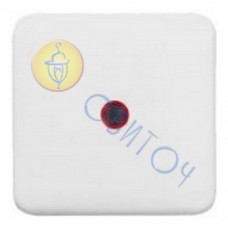 13009806 Клавіша 1Х з черв.лінзою біла REGINA