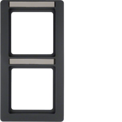 Рамка Berker 2Х вертикальная с полем для надписи, антрацит, Q.1 (10126016)