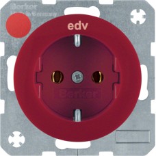 Розетка Berker с з/к красная с надписью EDV, 16А/250В, R.x (47432022)