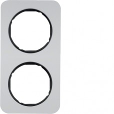 Рамка Berker 2Х алюміній/чорний, R. 1 (10122184)