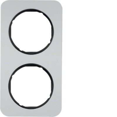 Рамка Berker 2Х алюміній/чорний, R. 1 (10122184)