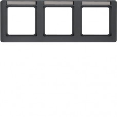 Рамка Berker 3Х вертикальна з полем для напису, антрацит, Q. 1 (10236016)