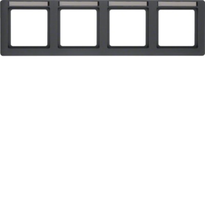 Рамка Berker 4Х вертикальная с полем для надписи, антрацит, Q.1 (10246016)
